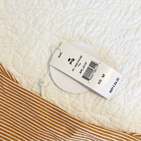 PQ Swim Aperol Stripe Bikini Full Bottom Gold Size Medium M NWT - Picture 3 of 8